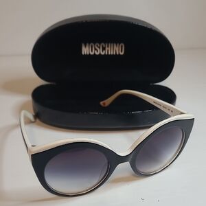Moschino Two-Tone Black and White Sunglasses